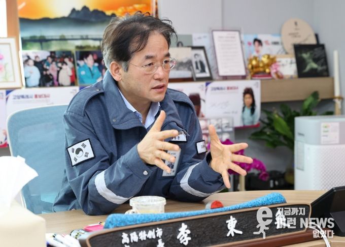 재난관리평가 인터뷰에 응하고 있는 이동환 고양특례시장