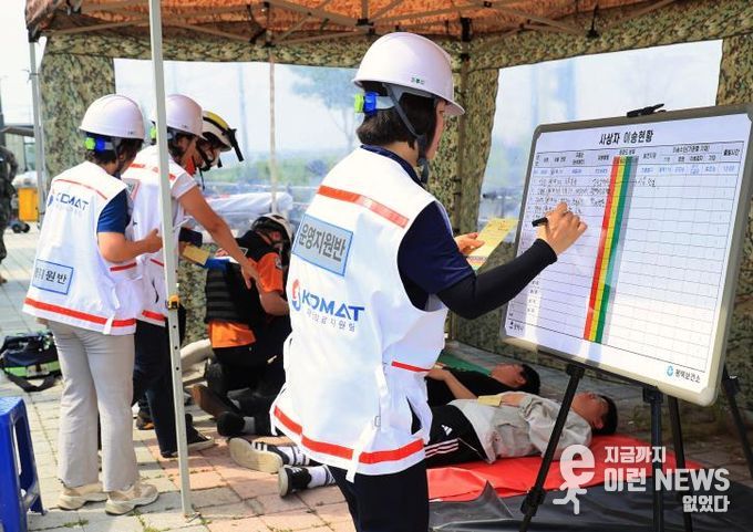 2025년 화랑훈련 평택지제역 통합 방호 훈련에서 신속대응반의 활동 모습