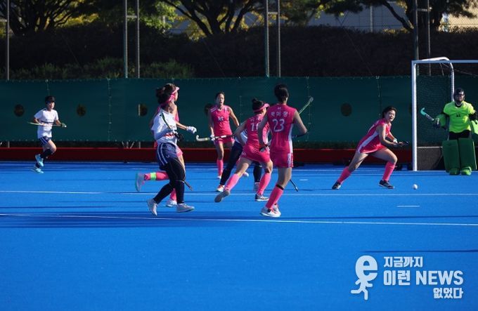 KT sports 직장운동경기부 하키팀(분홍색 선수복) 2025 전국체전 동메달(사진 제공 대한하키협회)/2025년도 직장운동경기부 운영 지원 공모 선정 70,000천 원 국비 지원