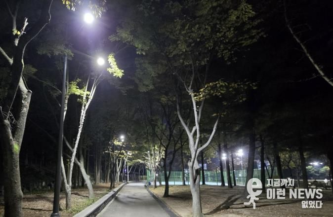 조명등을 교체한 광명시민체육관 일대 전경