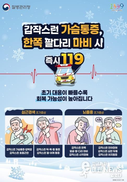 평택시 송탄보건소, 겨울철 추위, 심근경색과 뇌졸중 조심하세요!