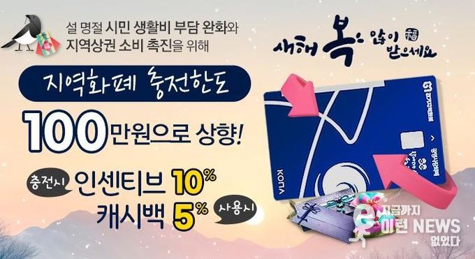 광명사랑화폐 2월 충전한도 상향 안내문.