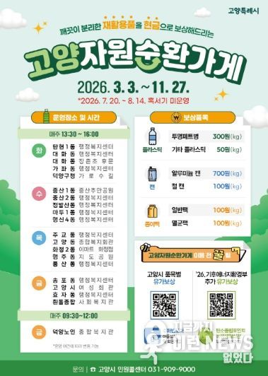 고양자원순환가게 운영 안내문