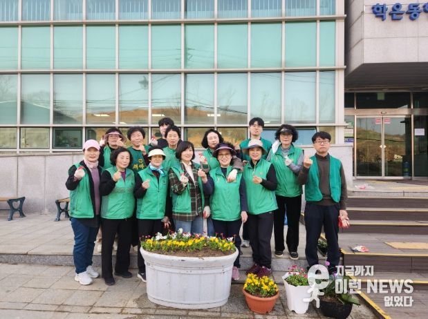 학온동 행정복지센터, 화사한 봄꽃으로 새 단장